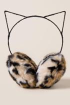 Francesca's Betty Faux Fur Cat Earmuffs - Leopard