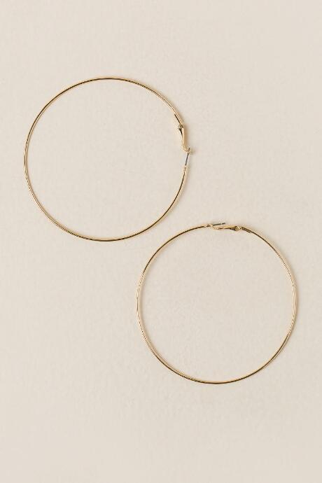 Francesca's Elizabella Large Hoop Earring - Gold