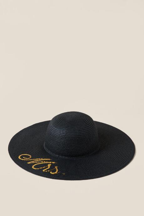 Francescas Mrs Straw Floppy Hat - Black