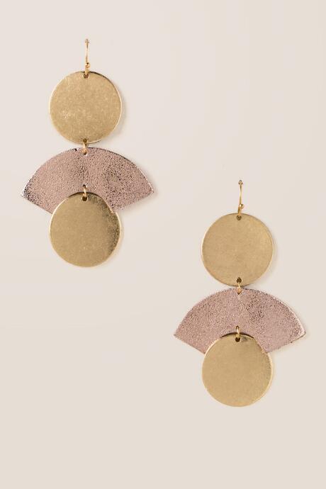 Francesca's Elyse Brushed Coin Earrings - Gold