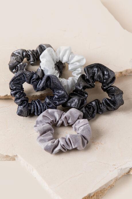 Francescas Karolina Sparkle Scrunchie Set In Black - Black