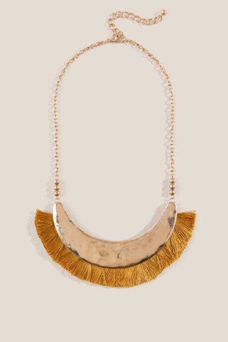 Francesca Inchess Karissa Fan Tassel Statement Necklace - Marigold