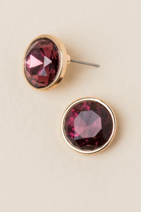 Francesca's Mindie Circle Stud Earring - Burgundy