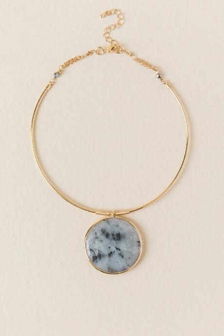 Francesca's Julia Labradorite Collar Necklace - Gray