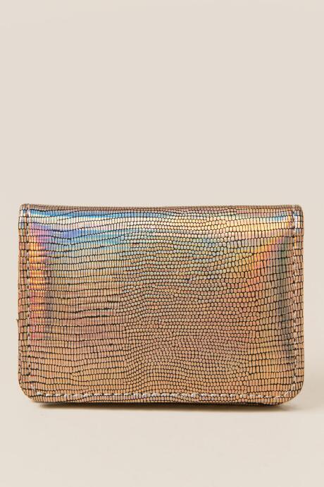 Francesca's Sabrina Iridescent Wallet - Rose/gold