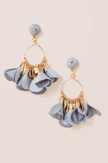 Francesca's Lynn Petal Drop Earrings - Periwinkle