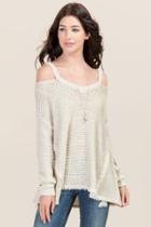 Quinn Jacey Cold Shoulder Pullover - Taupe