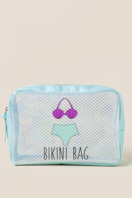 Francesca's Mermaid Bikini Zipped Bag - Mint