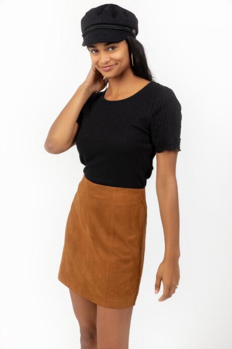 Francesca's Perri Crochet Sleeve Top - Black