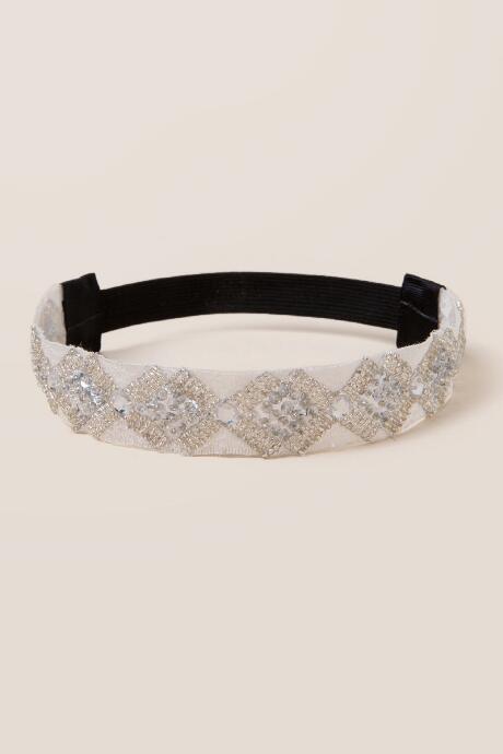 Francesca's Joanne Sequin Hair Wrap - Ivory