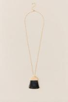 Francesca Inchess Britt Fringe Pendant In Black - Black