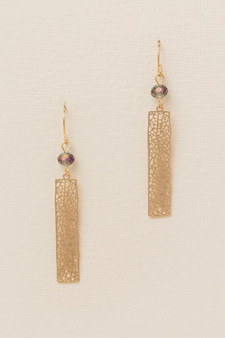 Francesca's Lina Rectangle Bead Drop Earring - Gold