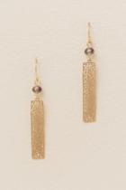 Francesca's Lina Rectangle Bead Drop Earring - Gold
