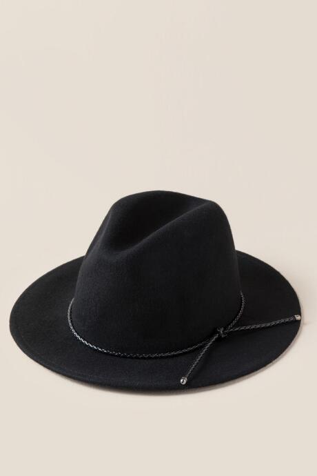 Francescas Anisa Braided Panama Hat - Black