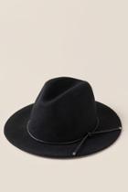 Francescas Anisa Braided Panama Hat - Black