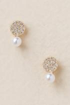 Francesca's Chiara Circle Post Pearl Stud Earring - Pearl