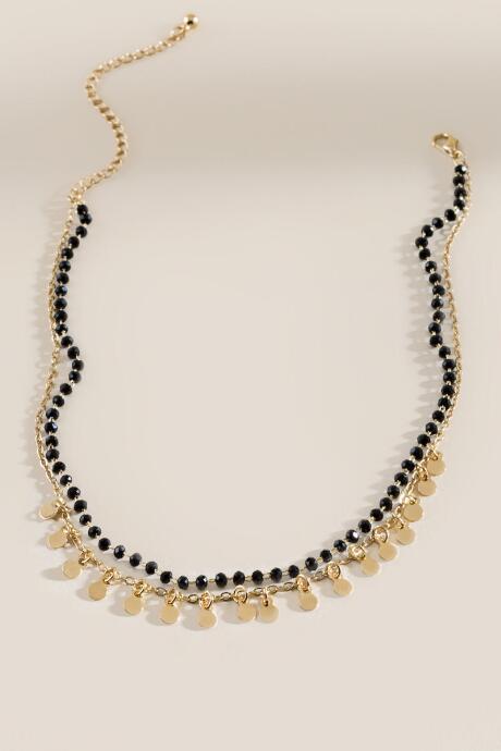 Francesca's Cassandra Beaded Coin Choker - Black