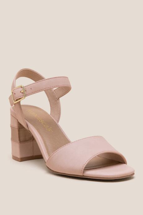Francesca Inchess Gracie Peep Toe Stripe Block Heel - Blush
