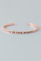 Francescas Live In This Moment Engraved Cuff - Rose/gold