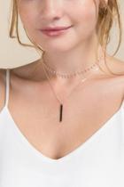 Francesca's Marguerite Double Layer Choker In Rose Gold - Rose/gold