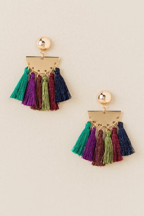 Francesca's Kaela Tassel Drop Earring In Multi - Multi