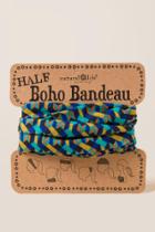 Francesca's Half Boho Bandeau By Natural Life In Geometric Cubes - Blue