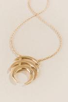 Francesca's Leto Triple Crescent Pendant Necklace - Gold