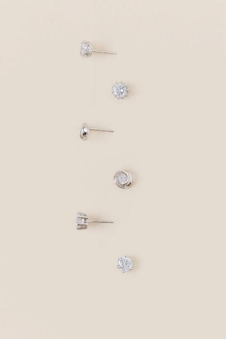 Francesca's Dorith Crystal Stud Earring Set - Crystal