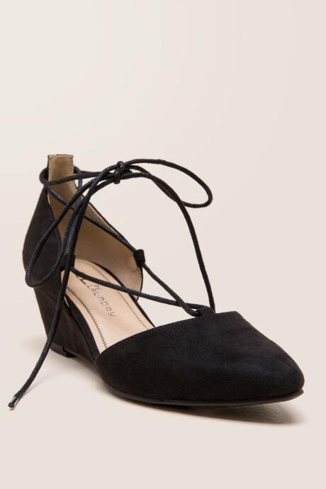 Cl By Laundry - Trissa Lace-up Sliver Wedge - Black
