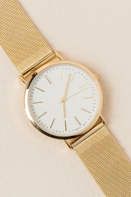 Francesca's Kelly Gold Metal Watch - Gold
