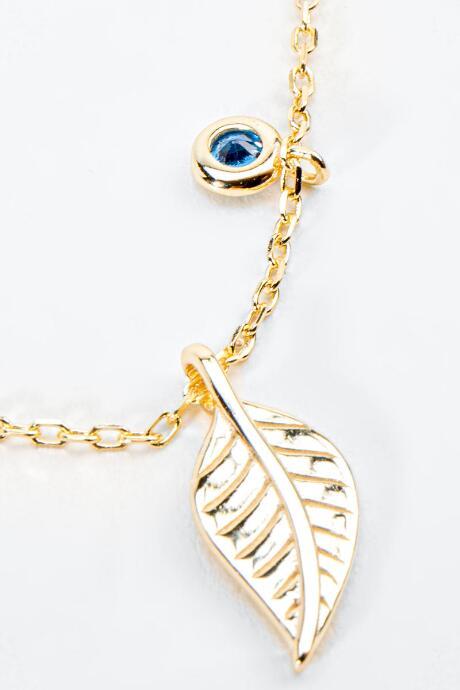 Francesca's December Leaf Drop Necklace - Turquoise