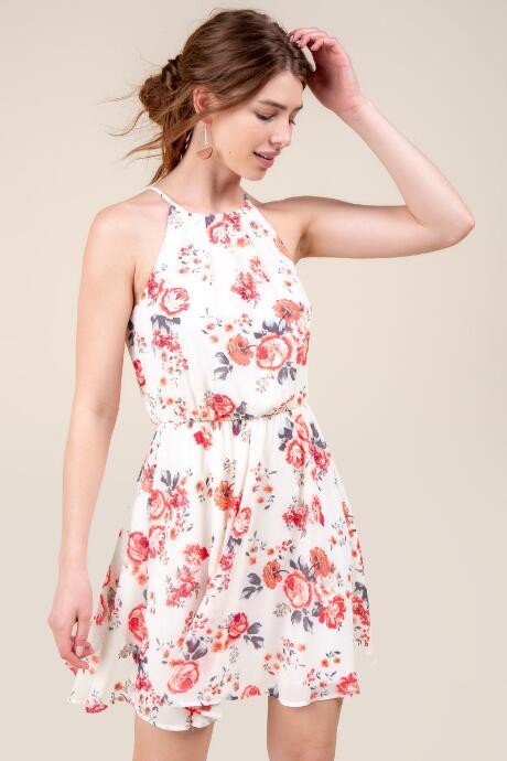 Francesca Inchess Emmaline Floral A-line Dress - White