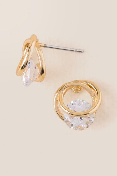 Francesca's Lucero 1k Metal Circle Stud - Crystal