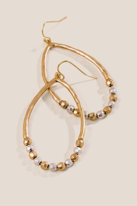 Francesca's Megan Beaded Teardrop Earrings - Mixed Plating