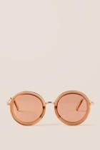Francescas Lulu Round Sunglasses In Rose Gold - Rose/gold