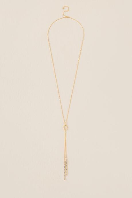 Francesca's Savannah Delicate Crystal Bars Necklace - Gold