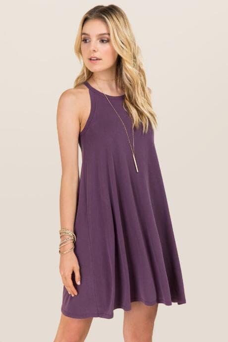 Alya Natassia Cupro Tank Dress - Purple