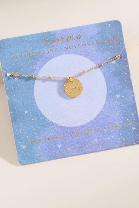 Francesca's Scorpio Constellation Coin Pendant Necklace - Gold