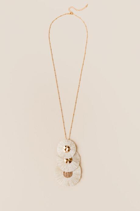 Francesca's Kara Fringe Pendant Necklace - Ivory