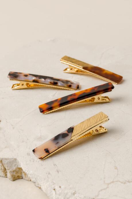 Francesca's Sia Resin Tort Salon Clips - Tortoise