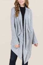 Blue Rain Hadley Drape Front Sweater Wrap - Gray