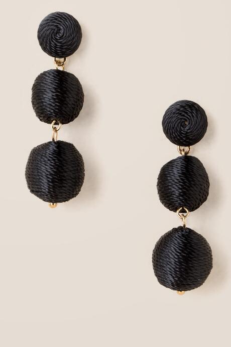 Francesca's Tegan Bauble Ball Drop Earring In Black - Black
