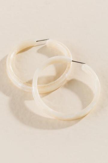 Francesca's Sayora Marbled Resin Hoops In Champagne - Crisp Champagne