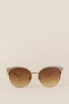 Francesca's Betsy Glitter Cat Eye Sunglasses - Rose/gold