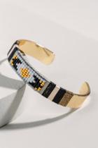 Francesca's Elia Patterned Thread Wrap Cuff - Black