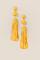 Francesca Inchess Paisley Yellow Tassel Earrings - Yellow