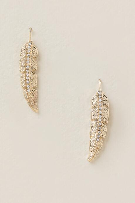 Francesca's Marianna Feather Crystal Crawler Earring - Gold