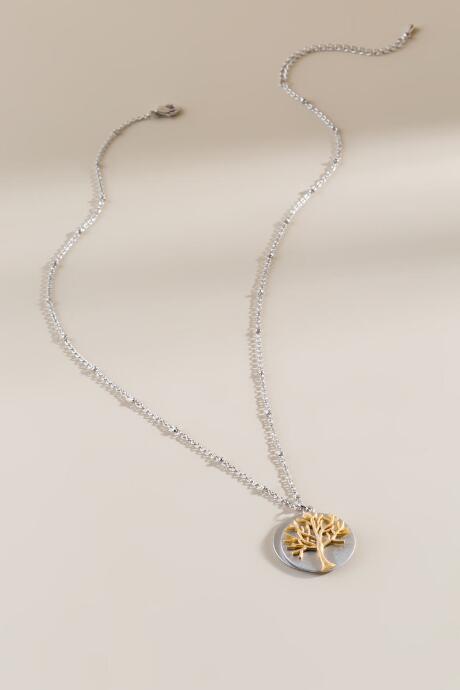 Francesca's Tree Of Life Pendant Necklace - Mixed Plating