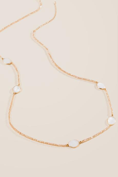 Francesca Inchess Halle Beaded Pearl Strand Necklace - Crisp Champagne