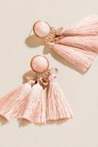 Francesca's Andi Statement Tassel Earrings - Pink